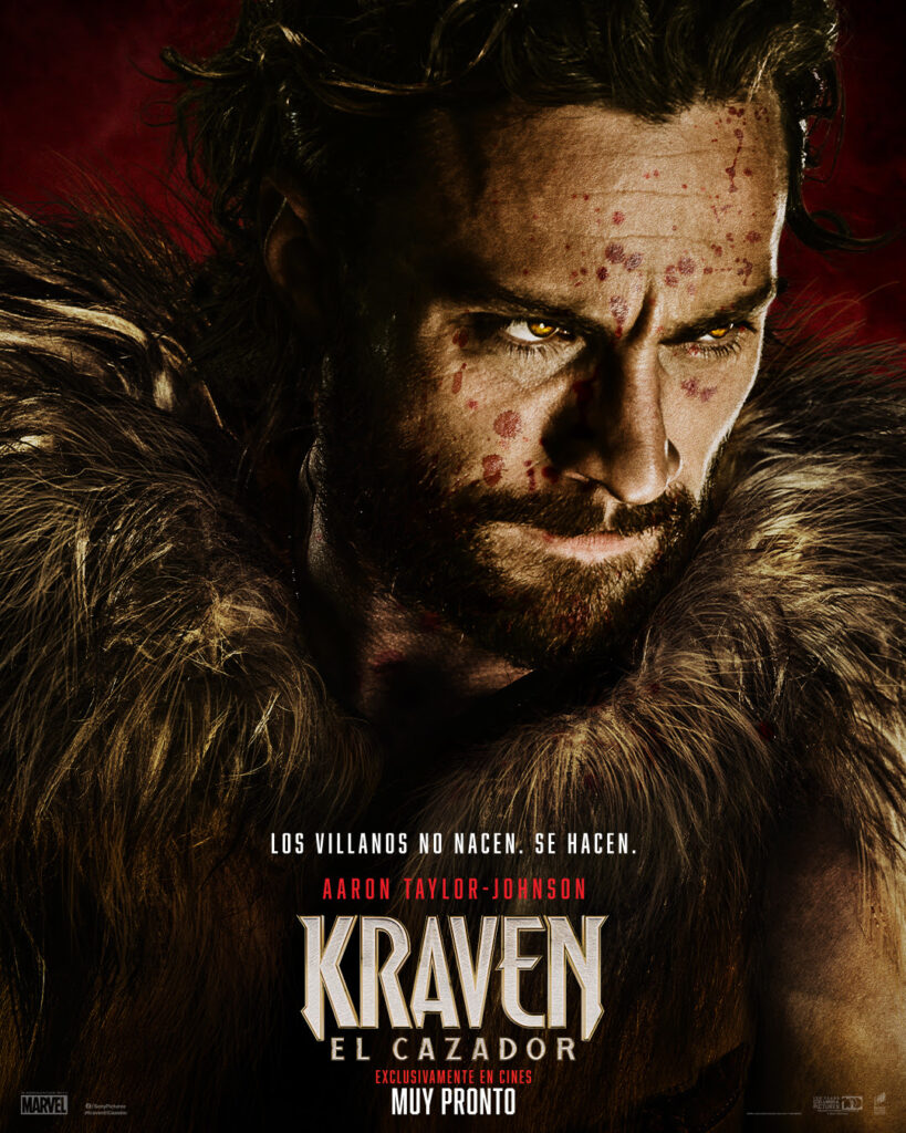 Postér de Kraven El Cazador, Aaron Taylor-Johnson viene a CDMX