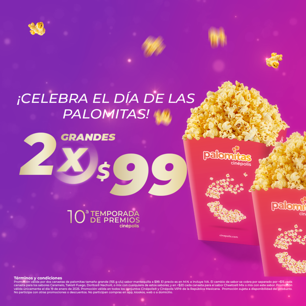 Promo 2 Día Mundial de las Palomitas con Cinépolis